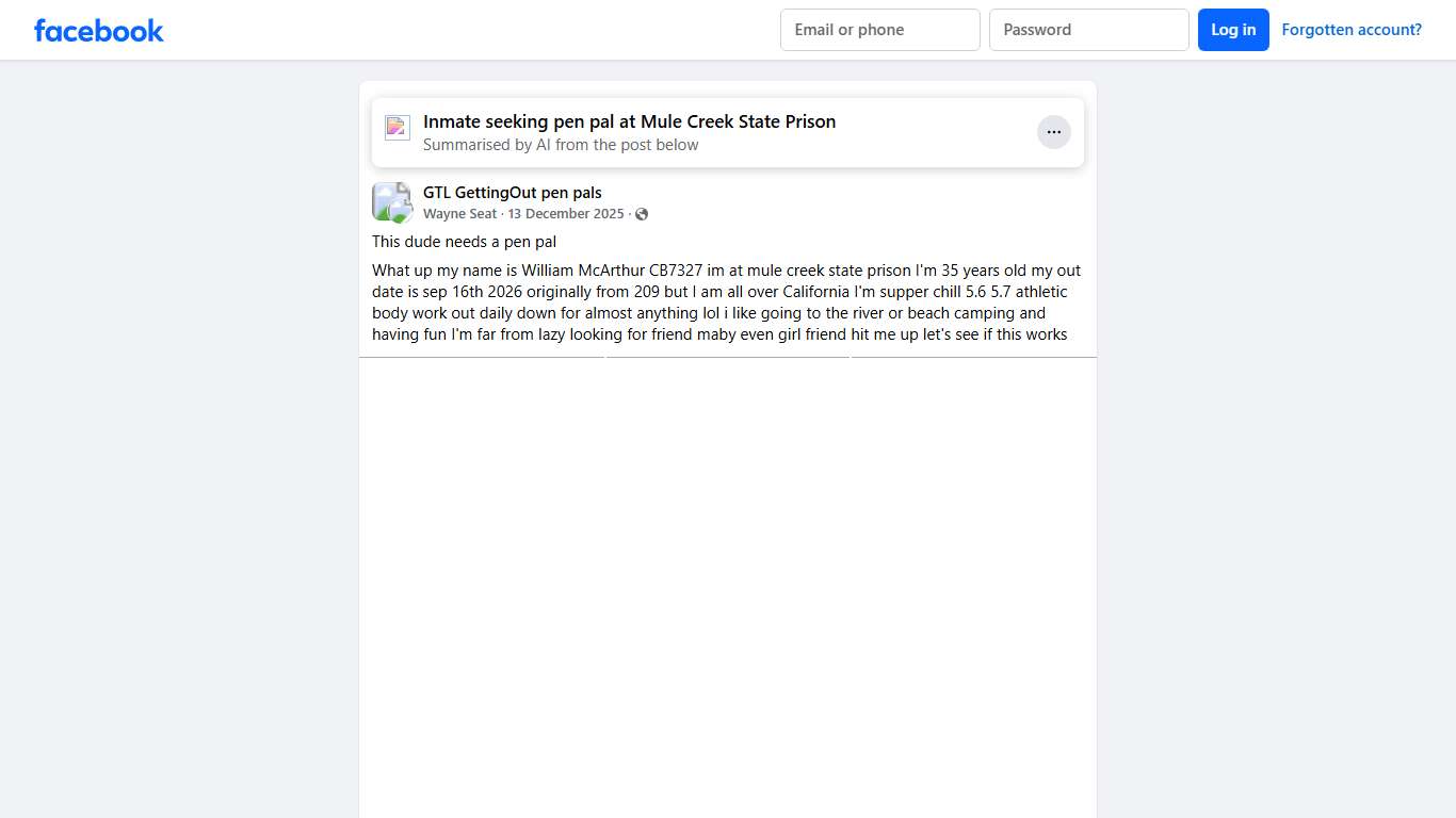 GTL GettingOut pen pals This dude needs a pen pal Facebook